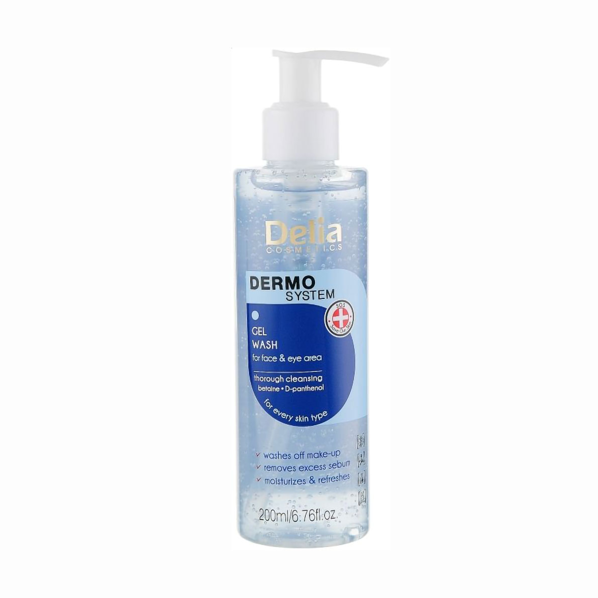 Гель для вмивання Delia Cosmetics Dermo System Gel Wash For Face &amp; Eye Area, 200 мл
